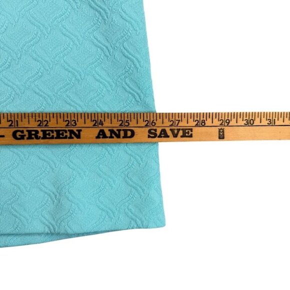 Vtg Mod Dress 16 18 Sleeveless 60s 70s Aqua Blue White Peter Pan Collar As Is - Picture 11 of 13